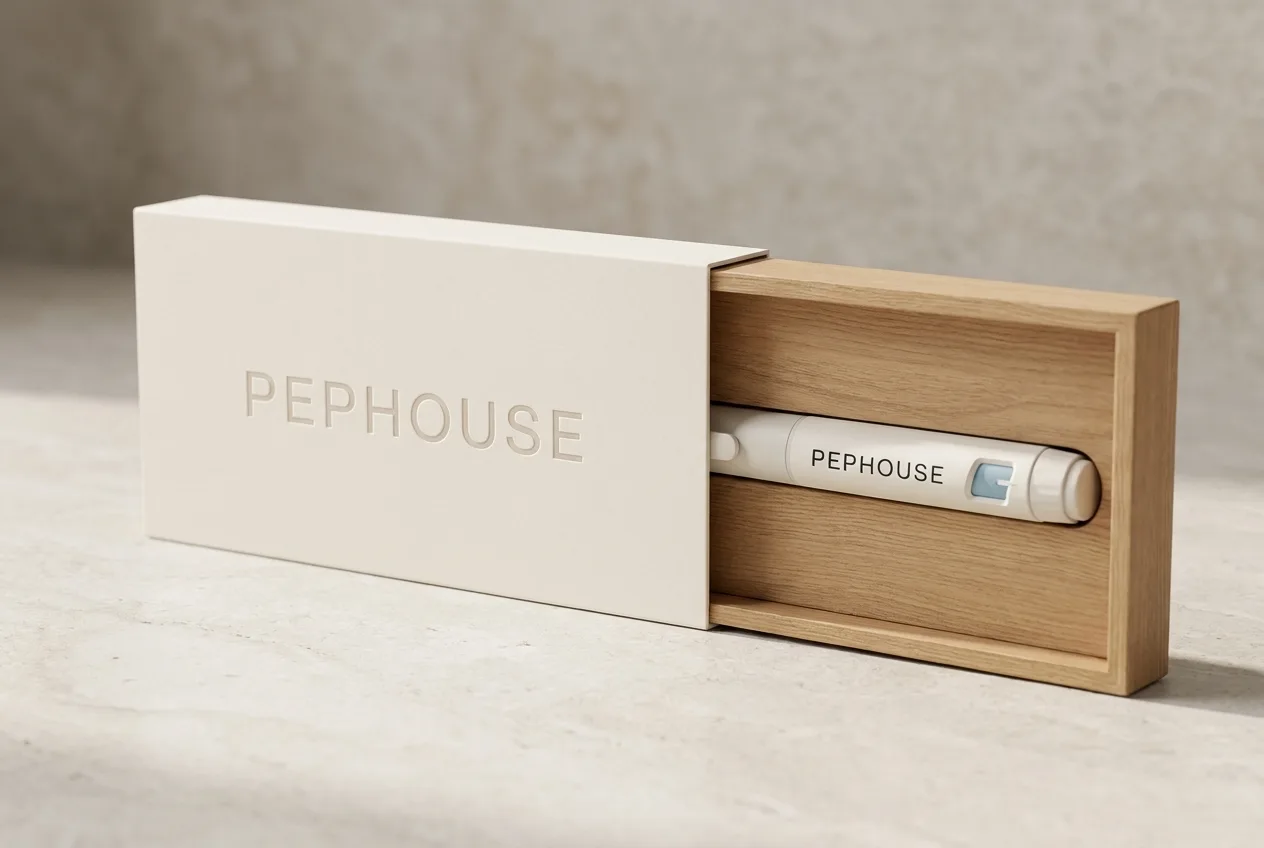A PEPHOUSE box and pen in soft natural light